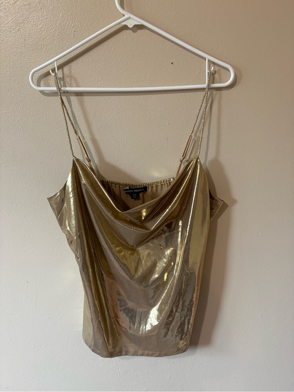 Boston Proper Metallic Cowl Neck Cami Womens size Large